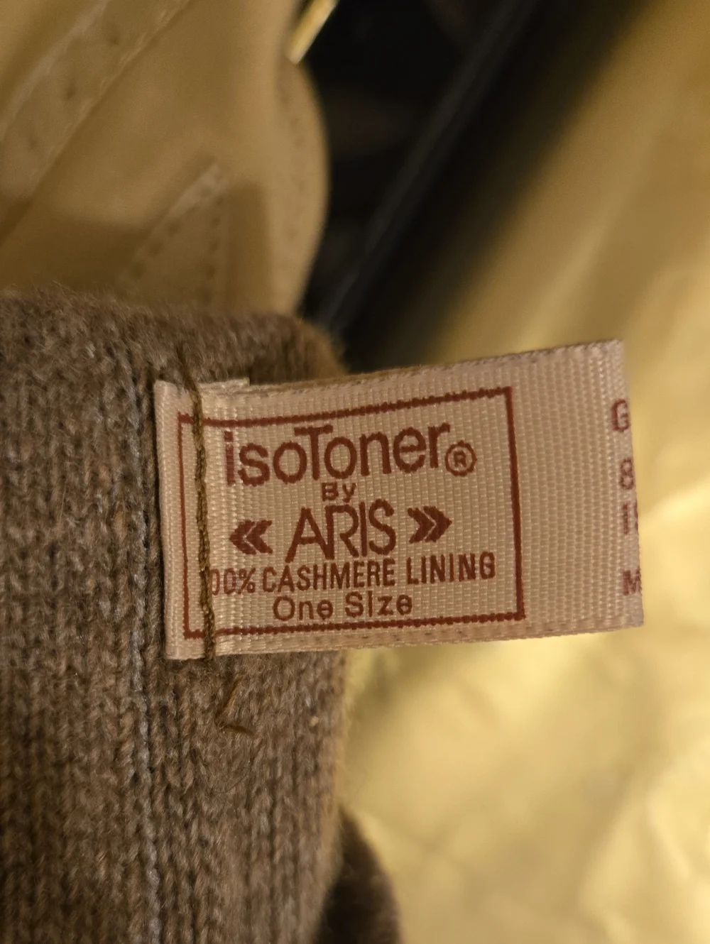 Vintage Isotoner Aris Tan Cashmere Lined Gloves OS